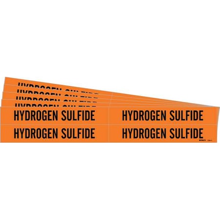 Pipe Marker,Black,Hydrogen Sulfide,PK5, 7384-4-PK