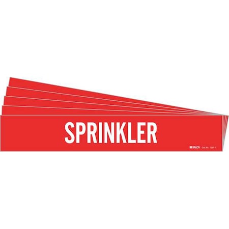 Pipe Marker,Adhesive,White,Sprinkler,PK5, 7267-1-PK