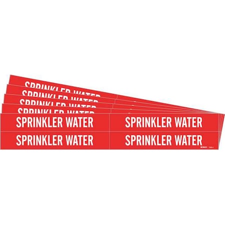 Pipe Marker,White,Sprinkler Water,PK5, 7269-4-PK