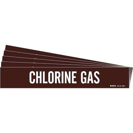 Pipe Marker,White,Chlorine Gas,PK5, 7344-1-PK