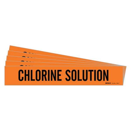 Pipe Marker,Black,Chlorine Solution,PK5, 7345-1-PK