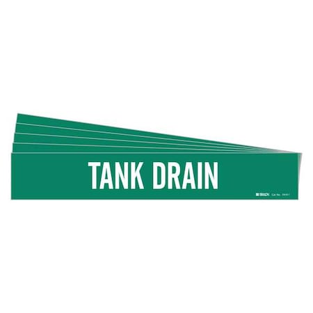 Pipe Marker,White,Tank Drain,PK5, 7419-1-PK