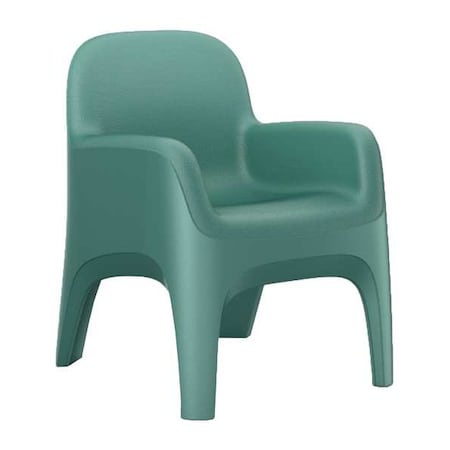 Crew Arm Chair,Floor Mount,Aqua