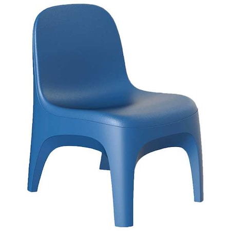 Crew Armless Chair,Floor Mount,Blue