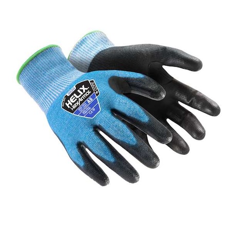 Safety Gloves,Knit,A5,XS,Black/Blue,PR