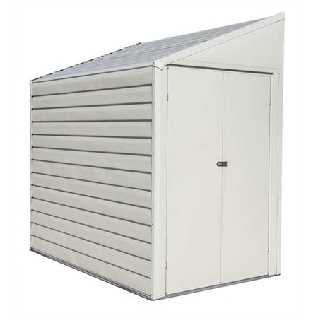 4 X 7 Ft Steel Storage Shed Pent Roof Eggshell
