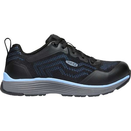 Size 9 1/2 Women's Athletic Shoe Aluminum Safety Shoes, Airy Blue/Black