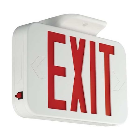 LED Lighted Exit Sign,Wht,Plastic,7-1/5