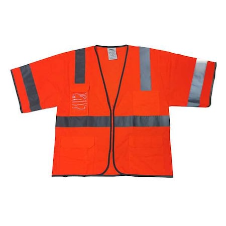 High Visibility Vest, Orange/Red,5XL