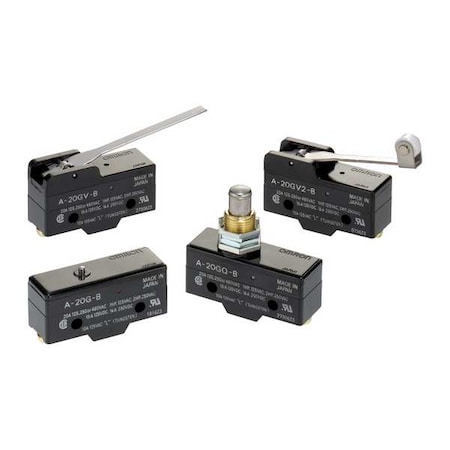 SNAP ACTION SWITCH, Pin, Plunger Actuator, SPDT, 20 A @ 250 V AC Contact Rating