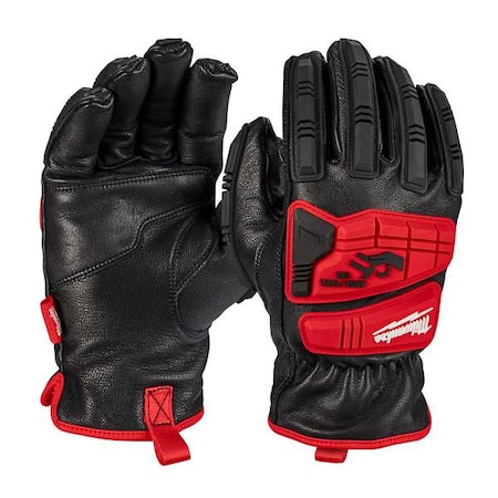 Work Gloves,Color Black/Red,8 1/4 L