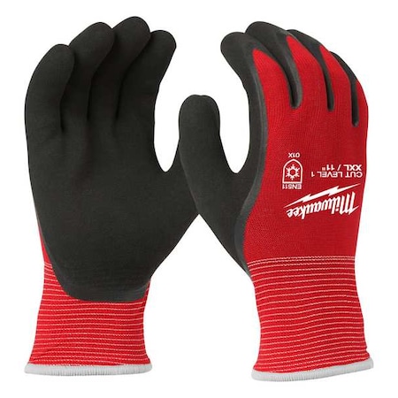Level 1 Cut Resistant Latex Dipped Insulated Winter Gloves - 2X-Large (12 Pair)