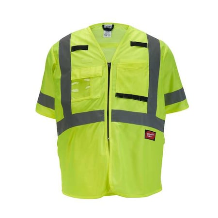 Class 3 High Visibility Yellow Safety Vest - Small/Medium