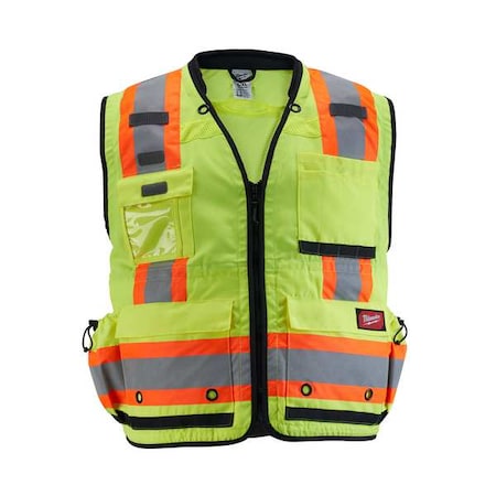 Class 2 Surveyor's High Visibility Yellow Safety Vest - Large/X-Large