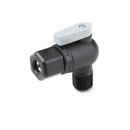 Ball Valve,3/8x 3/8 NPTF Blk, Poly