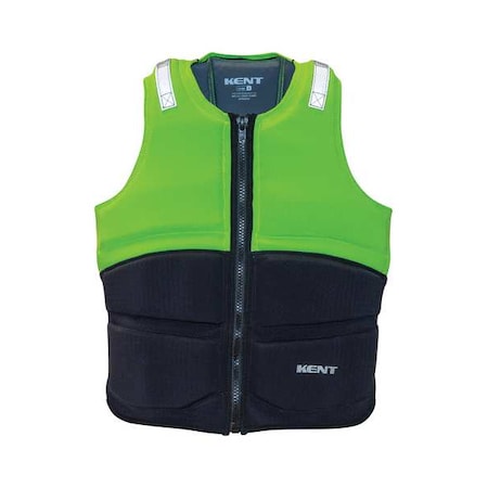 Fishing Vest,Zipper,Hi-Vis Green