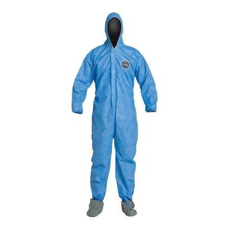 Hooded Coverall,6XL,Blue,SMS,PK25