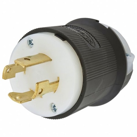 HBL2721ST - Twist-Lock® EdgeConnect™ Plug With Spring Termination, 30A, 3P 250V, L15-30P, Black And White Nylon