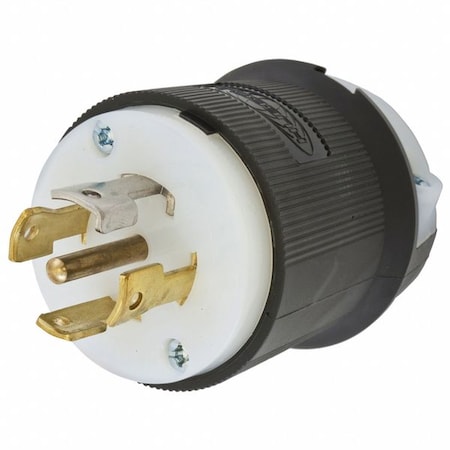 HBL2811ST - Twist-Lock® EdgeConnect™ Plug With Spring Termination, 30A, 120/208V, L21-30P, Black And White Nylon