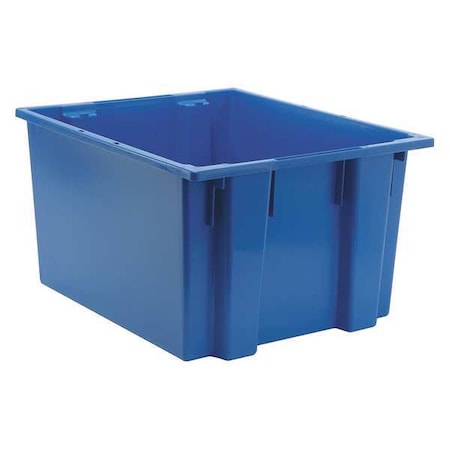 Stack & Nest Container, Blue, Polyethylene, 23 1/2 In L, 19 1/2 In W, 13 In H