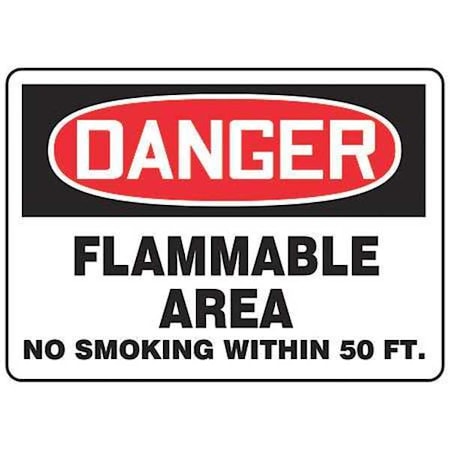 Danger No Smoking Sign, 10 H, 14 In W,  Rectangle, English, MCHL007VA