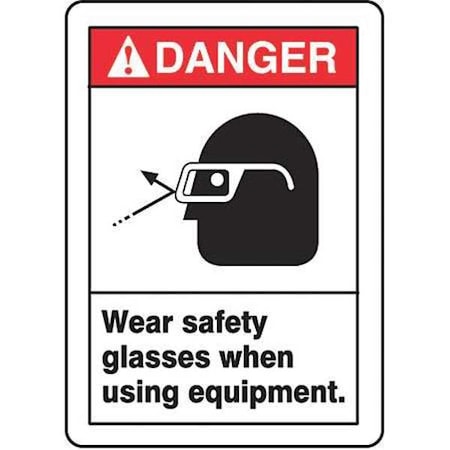 Danger Sign,10X7,R And BK/Wht,Al,Eng