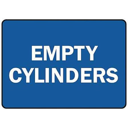 Cylinder Sign, 7 In H, 10 In W, Vinyl, Rectangle, English, MCPG598VS