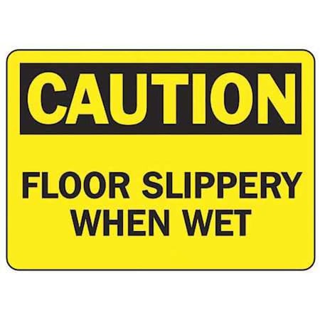 Caution Sign, 7 H, 10 W, Plastic, Rectangle, English, MSTF611VP