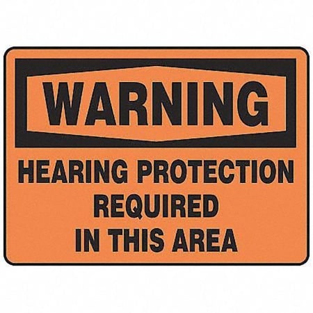 Warning Sign, 10X14, BK/Orn, Plstc, Eng, Legend Style: Text