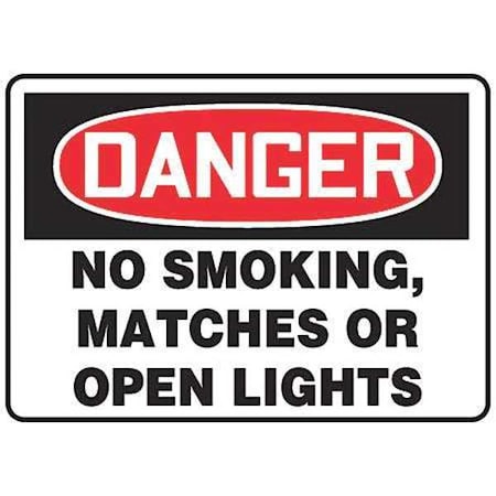 Danger No Smoking Sign, 7 H, 10 W,  Rectangle, English, MSMK135VA