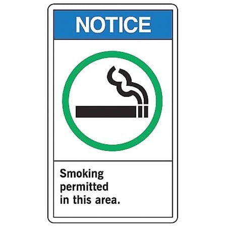 Notice Sign, 10 In Height, 7 In Width, Plastic, Rectangle, English