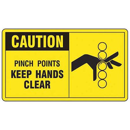 Caution Sign, 7 In Height, 10 In Width, Vinyl, Rectangle, English