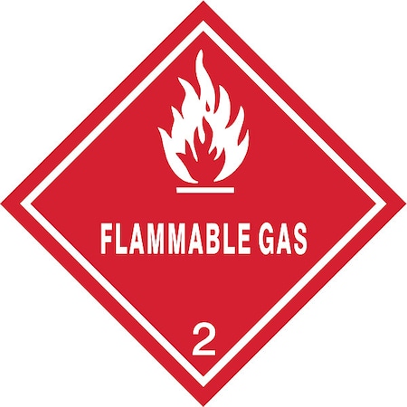 DOT Label,4 In. H,Flammable Gas,PK25