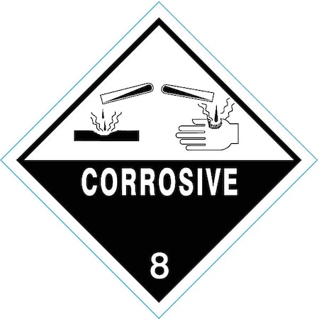 DOT Label,4 In. H,Corrosive,PK100