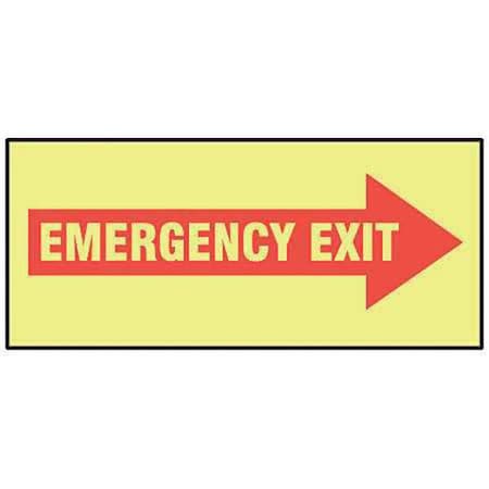 Exit Sign,Emergency Exit,3-1/2X10