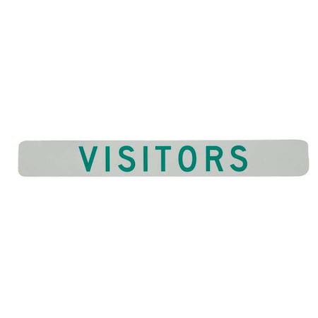 Visitor Parking Sign, 20 W, 2-1/2 H, English, Aluminum, White