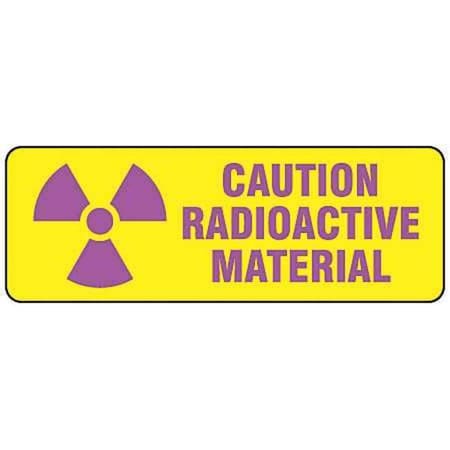 Caution Radiation Sign, 3 1/2 In H, 10 In W, Vinyl, Rectangle,20111MLS