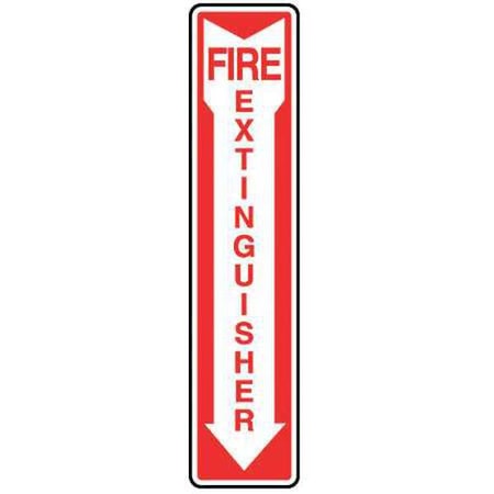 Fire Extinguisher Sign,18X4,WHT/R