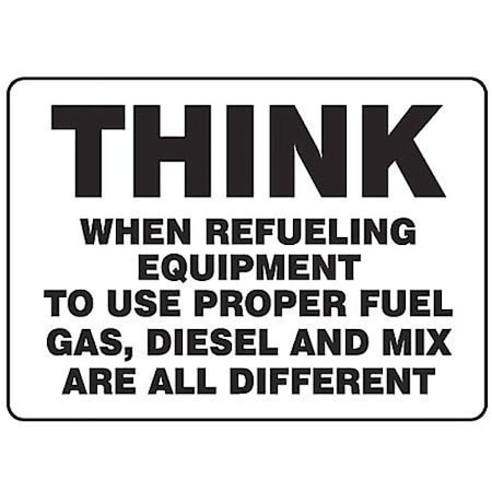 Refueling Safety Sign, 10 In H, 14 In W, Vinyl, Rectangle, English, MEQM904VS