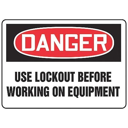 Danger Sign, 7 In Height, 10 In Width, Plastic, Rectangle, English