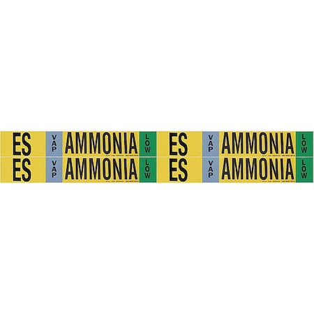 Ammonia Pipe Marker,ES,1 To 2-1/2In,PK4