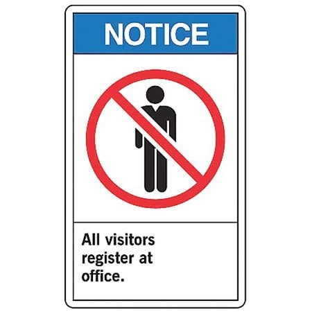 Notice Sign, 14 In H, 10 In W, Plastic, Rectangle, English, MRDM802VP