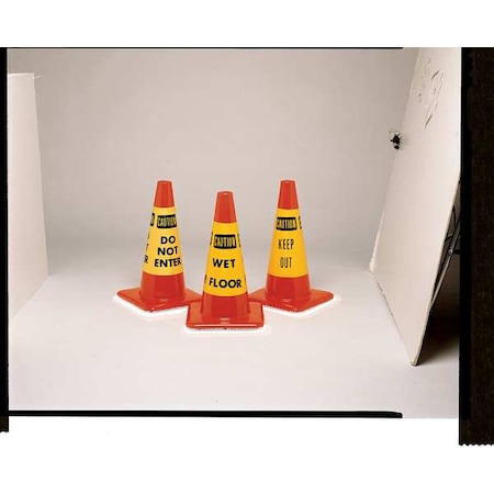 Traffic Cone Collar, Waterproof Cloth Vinyl, 10 1/2 In H, Yellow