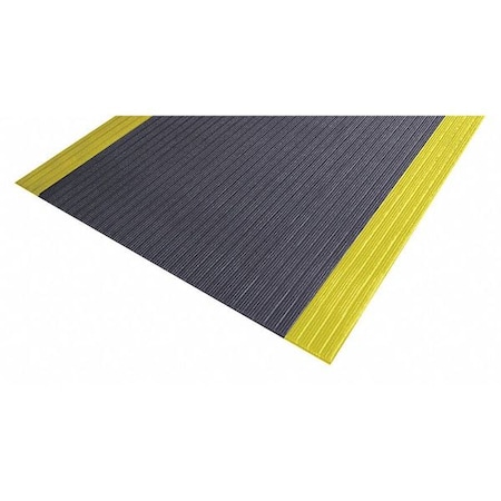 Antifatigue Runner, Black/Yellow, 60 Ft. L X 2 Ft. W, PVC Closed Cell Foam, 3/8 Thick