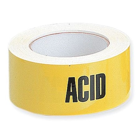 Pipe Marker,Acid,Yellow, 2X90FT ACID