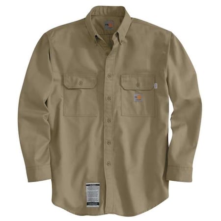 Carhartt Flame Resistant Collared Shirt, Khaki, Cotton/Nylon, 3XLT