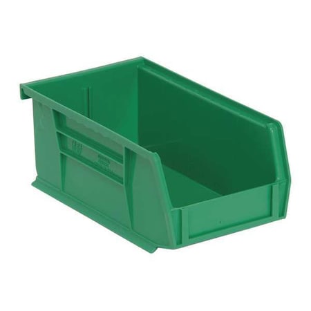 Hang & Stack Storage Bin, Green, Polypropylene, 7 3/8 In L X 4 1/8 In W X 3 In H