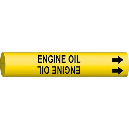 Pipe Marker,Engine Oil,Y,1-1/2to2-3/8 In