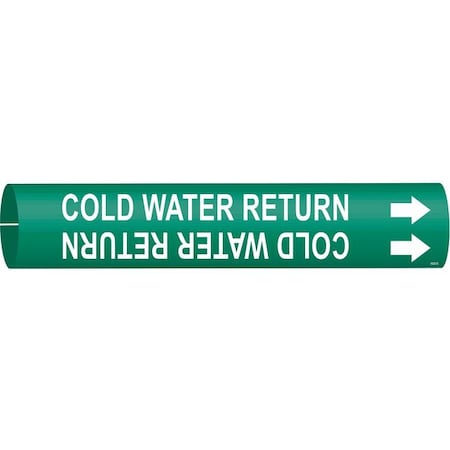 Pipe Marker,Cold Water Return,Gn,4to6 In