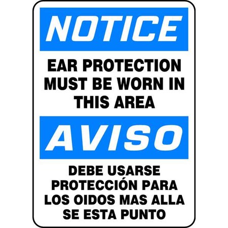 Spanish-Bilingual Notice Sign, 14 In Height, 10 In Width, Vinyl, Rectangle, English, Spanish